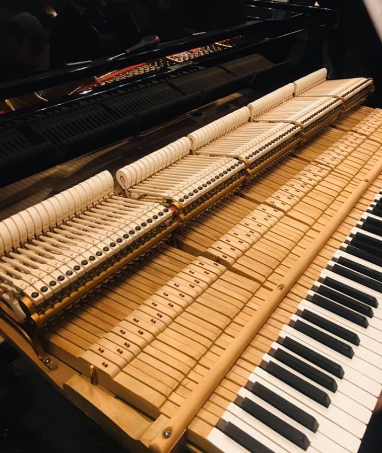 mécanique piano à queue de concert restaurée