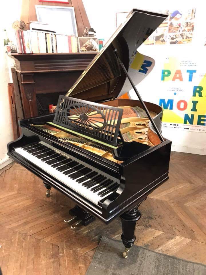 piano à queue Bechstein 1m80 vernis noir Napoléon III