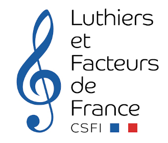 logo label luthiers facteurs de France CSFI drapeau français cl de sol bleue